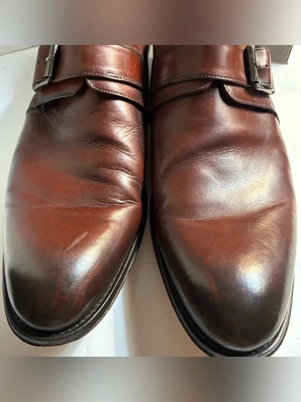 To Boot Men's 9.5 Dark Brown Leather Single Monk Strap Oxfords